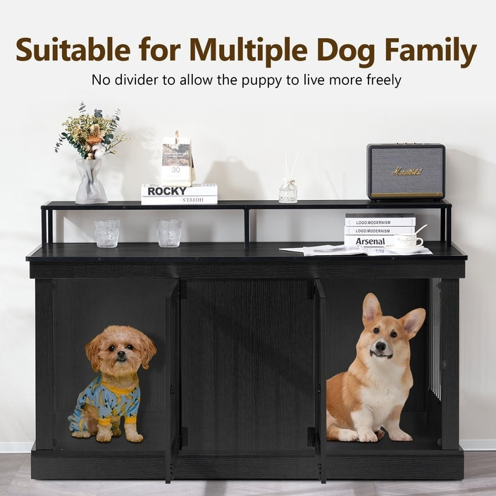 Mcombo Meuble TV en forme de niche pour chien, grand modèle, en bois avec double porte 1861