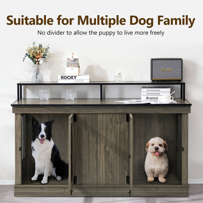 Mcombo Meuble TV en forme de niche pour chien, grand modèle, en bois avec double porte 1861