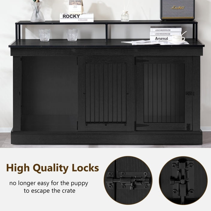 Mcombo Meuble TV en forme de niche pour chien, grand modèle, en bois avec double porte 1861