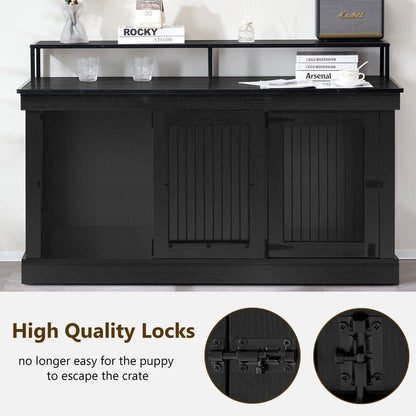 Mcombo Meuble TV en forme de niche pour chien, grand modèle, en bois avec double porte 1861