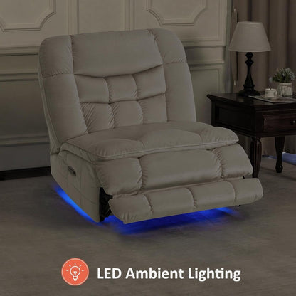 Fauteuil inclinable électrique à double moteur sans accoudoirs MCombo, modèle PR607, avec fonction basculante, idéal pour le salon, en tissu.