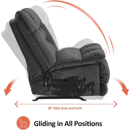 Fauteuil inclinable électrique à double moteur sans accoudoirs MCombo, modèle PR607, avec fonction basculante, idéal pour le salon, en tissu.