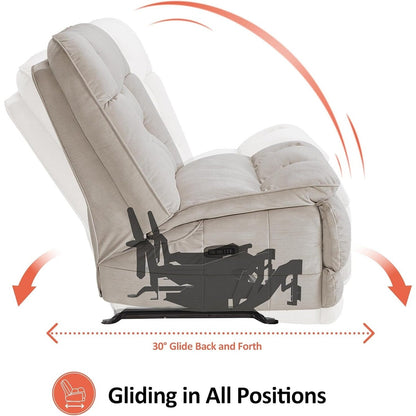 Fauteuil inclinable électrique à double moteur sans accoudoirs MCombo, modèle PR607, avec fonction basculante, idéal pour le salon, en tissu.