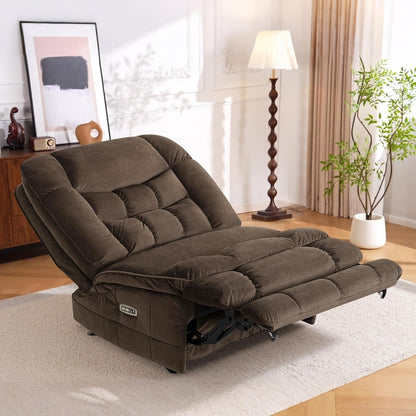 Fauteuil inclinable électrique à double moteur sans accoudoirs MCombo, modèle PR607, avec fonction basculante, idéal pour le salon, en tissu.