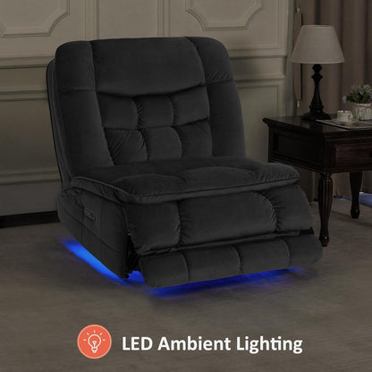 Fauteuil inclinable électrique à double moteur sans accoudoirs MCombo, modèle PR607, avec fonction basculante, idéal pour le salon, en tissu.