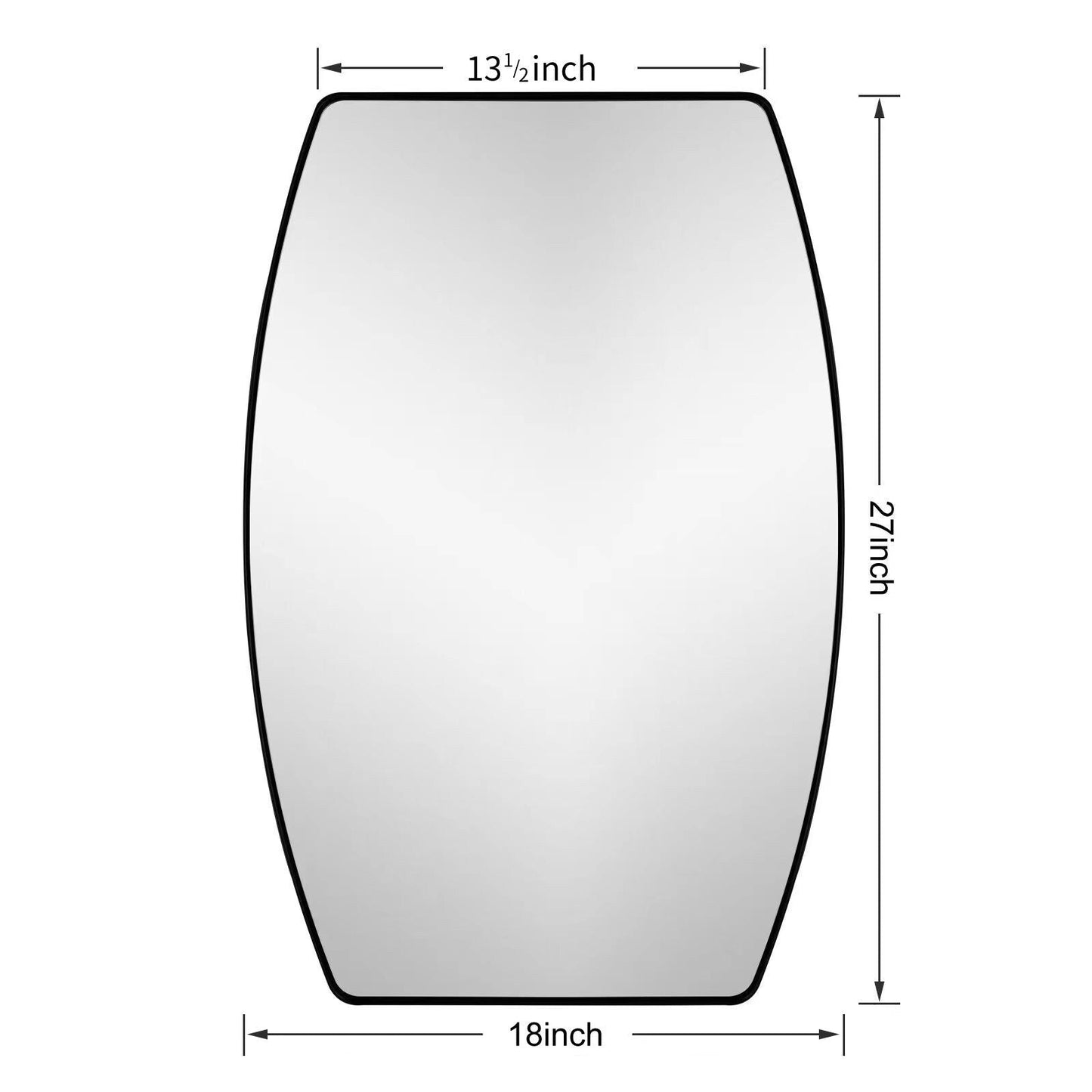 Miroir mural rectangulaire en métal MacLuu