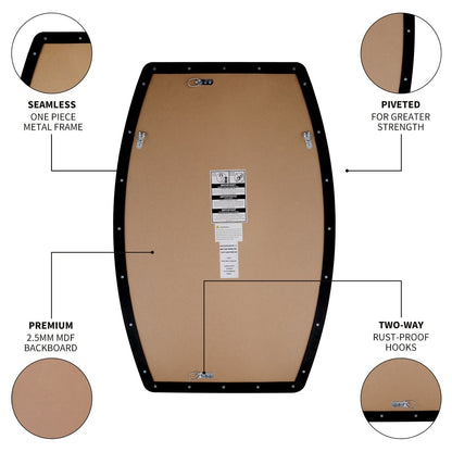 Miroir mural rectangulaire en métal MacLuu