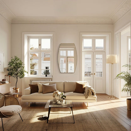 Miroir mural rectangulaire en métal MacLuu