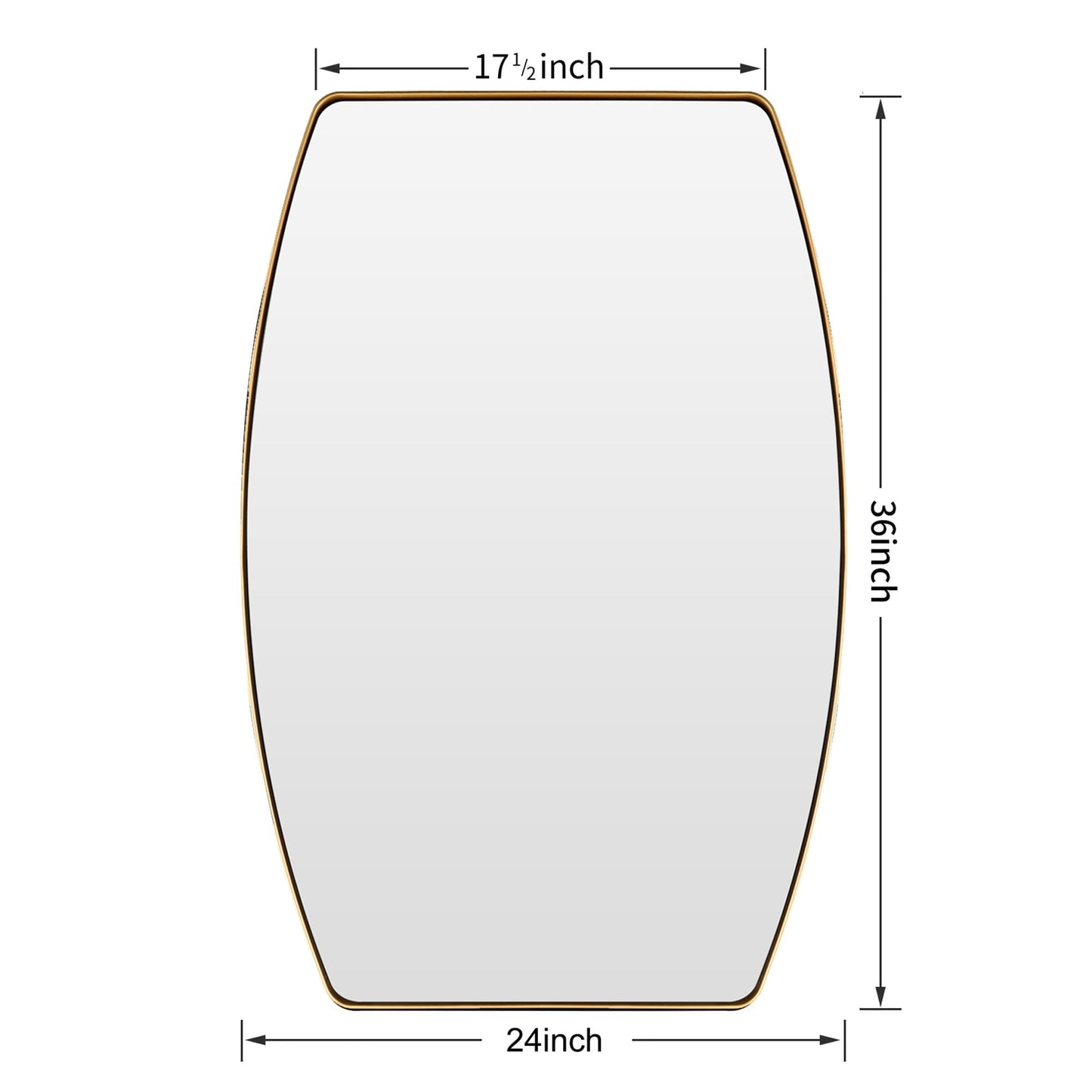 Miroir mural rectangulaire en métal MacLuu