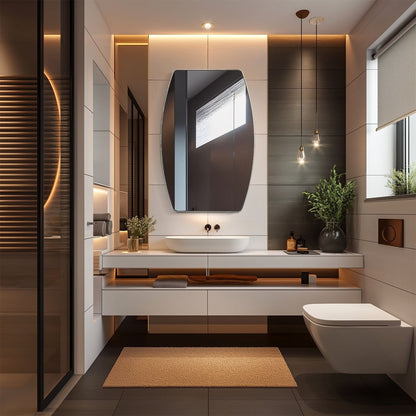 Miroir mural rectangulaire en métal MacLuu