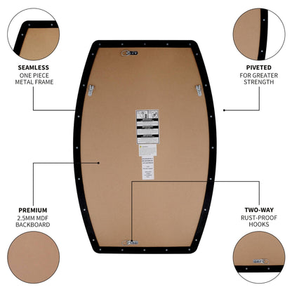 Miroir mural rectangulaire en métal MacLuu