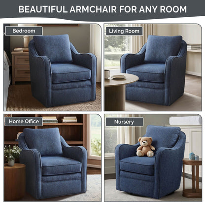 Fauteuil pivotant à accoudoirs incurvés et rembourré Madison Park Betty