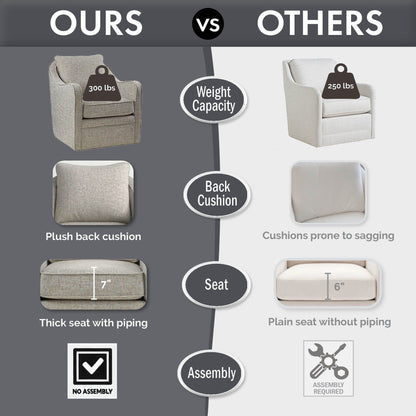 Fauteuil pivotant à accoudoirs incurvés et rembourré Madison Park Betty