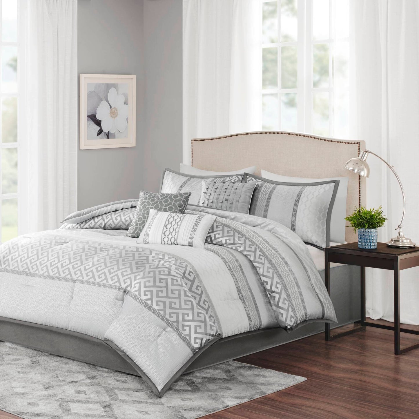 Ensemble de couette Christian à motifs géométriques en jacquard de Madison Park, 7 pièces