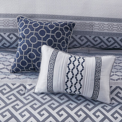 Ensemble de couette Christian à motifs géométriques en jacquard de Madison Park, 7 pièces