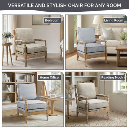 Fauteuil à cadre en bois tourné Donohue de Madison Park