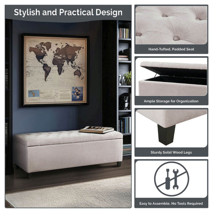 Banc de rangement capitonné et rembourré Madison Park Sasha