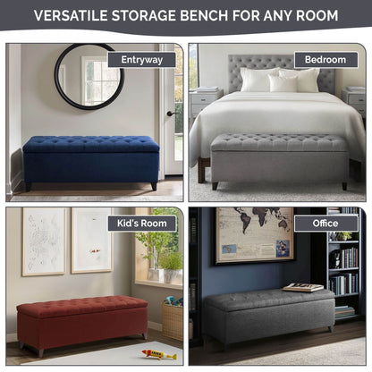 Banc de rangement capitonné et rembourré Madison Park Sasha