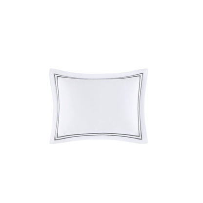 Ensemble de housse de couette brodée en satin de coton 100 % de la collection de luxe Madison Park Signature à 500 fils au pouce carré.