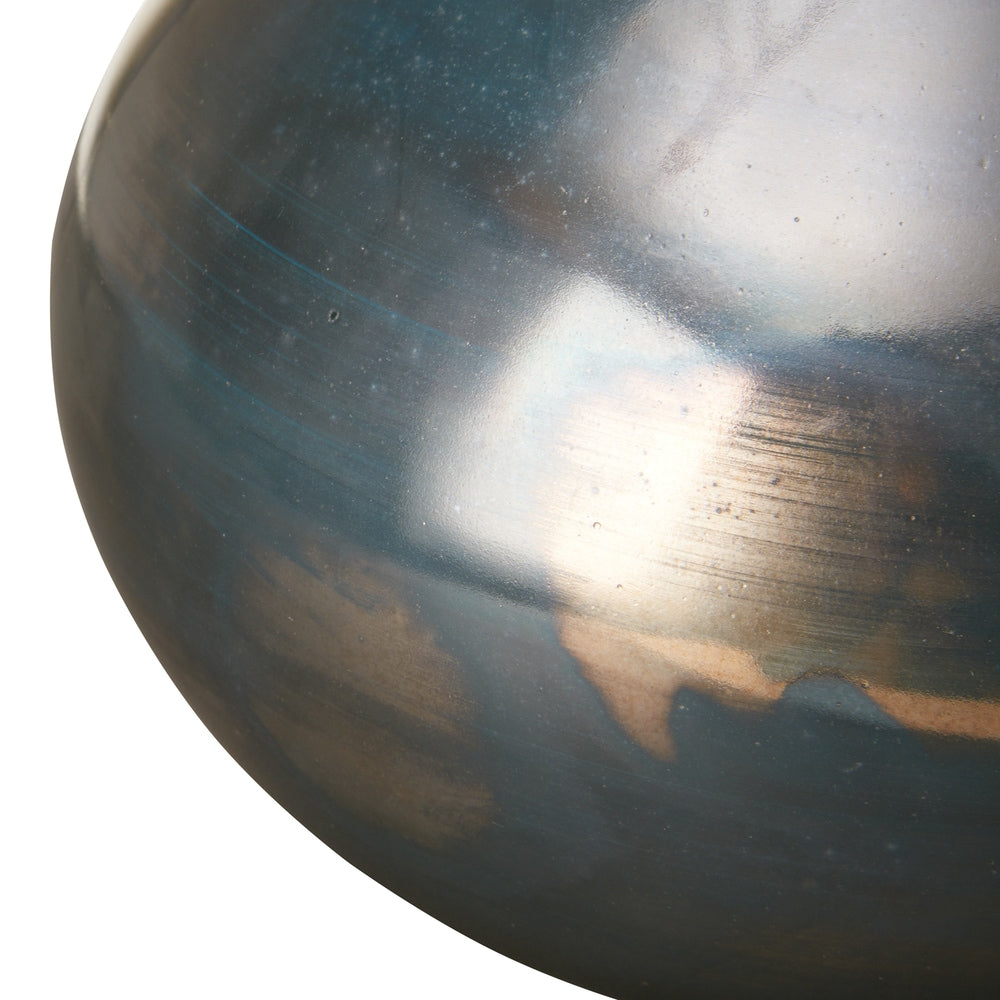 Vases décoratifs en verre Aurora de Madison Park Signature, bleu et bronze, ensemble de 3 pièces