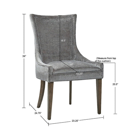 Madison Park Signature Ultra Fauteuils de salle à manger capitonnés avec pieds en bois (lot de 2) - N/A