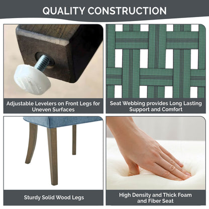 Madison Park Signature Ultra Fauteuils de salle à manger capitonnés avec pieds en bois (lot de 2) - N/A