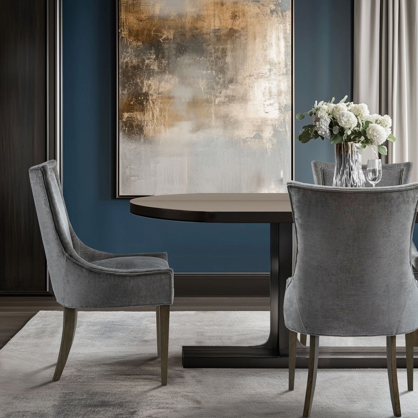 Madison Park Signature Ultra Fauteuils de salle à manger capitonnés avec pieds en bois (lot de 2) - N/A