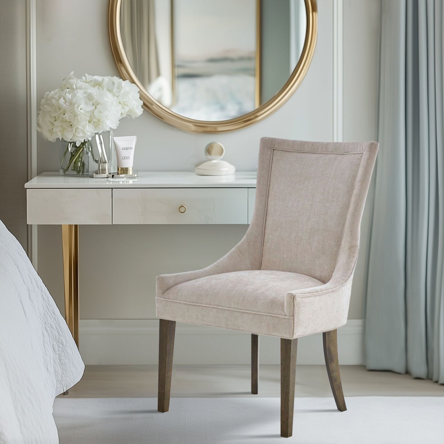 Madison Park Signature Ultra Fauteuils de salle à manger capitonnés avec pieds en bois (lot de 2) - N/A