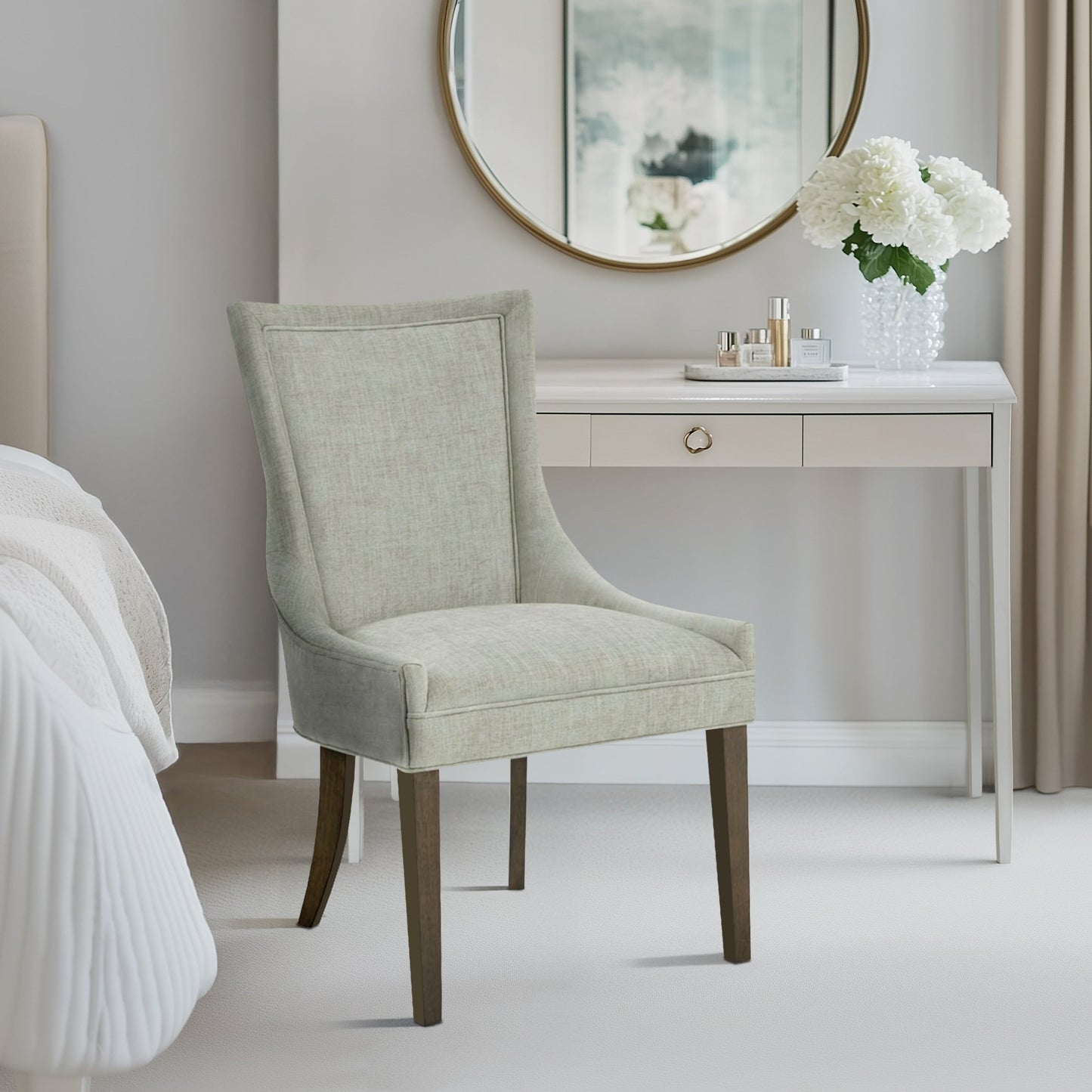 Madison Park Signature Ultra Fauteuils de salle à manger capitonnés avec pieds en bois (lot de 2) - N/A