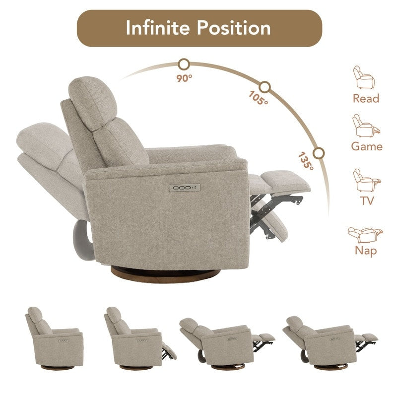 Fauteuil inclinable pivotant pour chambre d'enfant Maire Power avec veilleuse