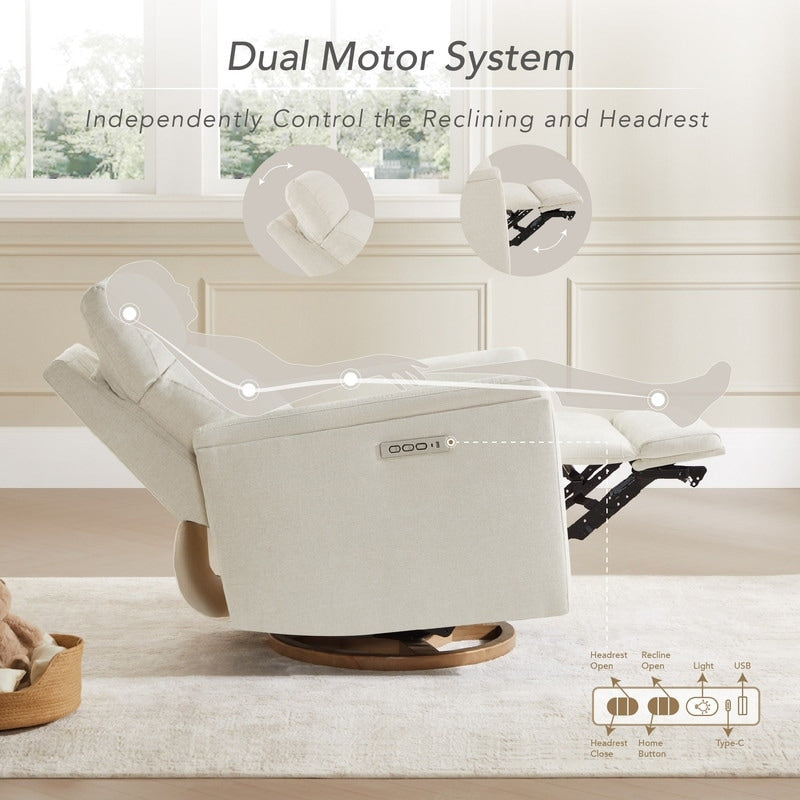 Fauteuil inclinable pivotant pour chambre d'enfant Maire Power avec veilleuse