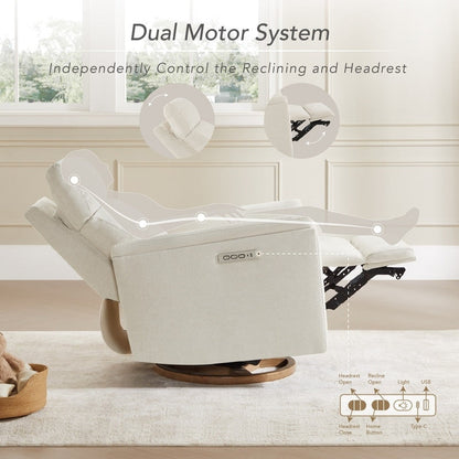 Fauteuil inclinable pivotant pour chambre d'enfant Maire Power avec veilleuse