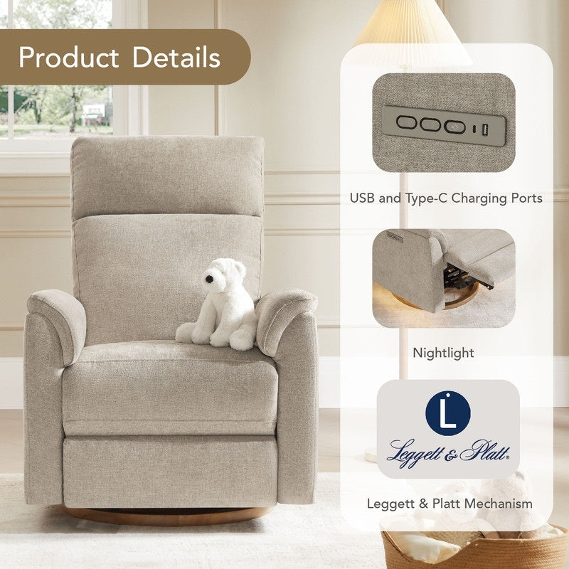 Fauteuil inclinable pivotant pour chambre d'enfant Maire Power avec veilleuse