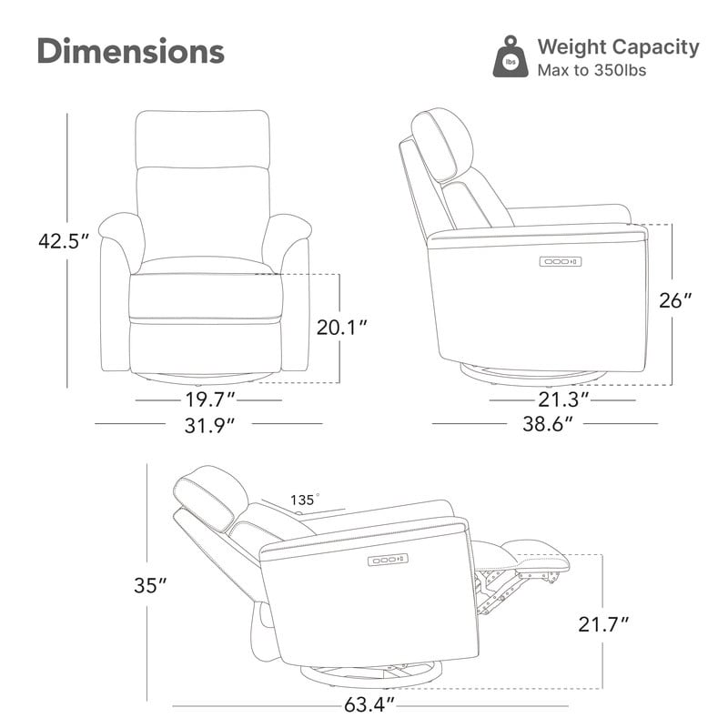 Fauteuil inclinable pivotant pour chambre d'enfant Maire Power avec veilleuse