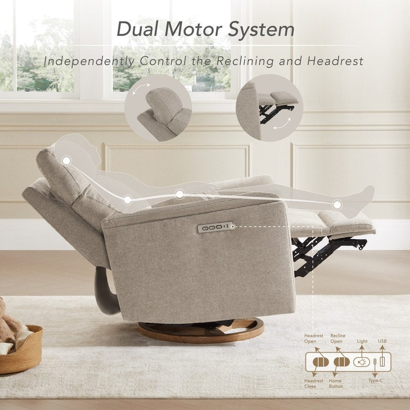 Fauteuil inclinable pivotant pour chambre d'enfant Maire Power avec veilleuse