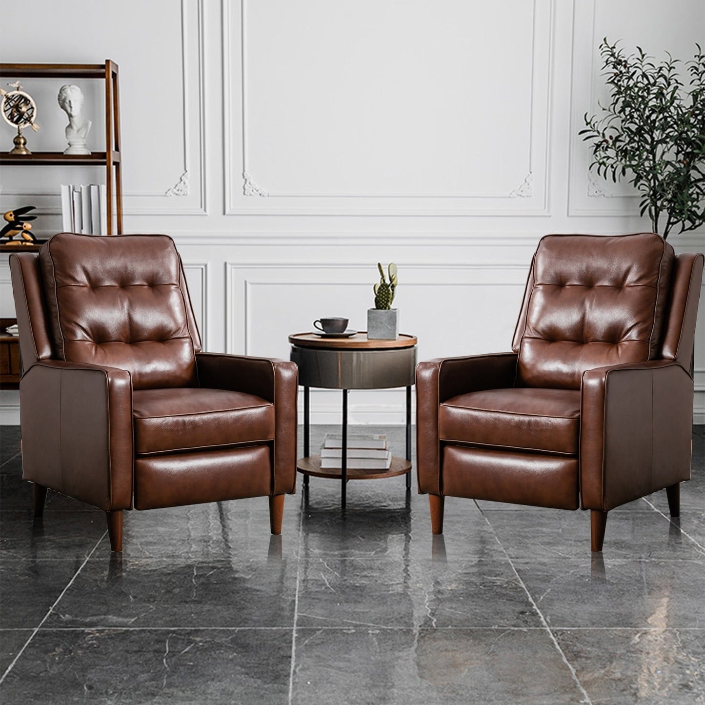 Fauteuil inclinable à bascule, fauteuil en tissu à bascule avec décoration à rivets, fauteuil d'appoint pour salon.