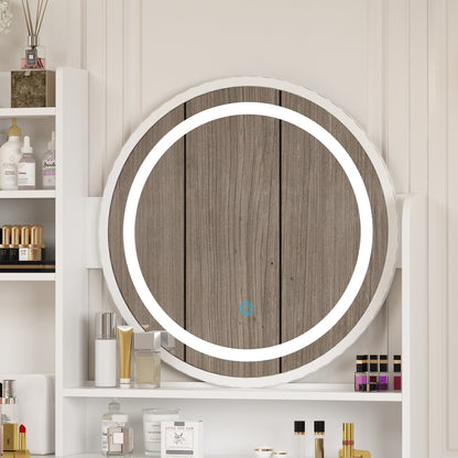 Ensemble de coiffeuse avec miroir à écran tactile et tabouret