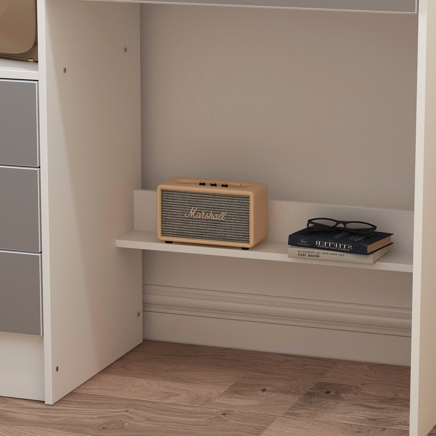 Ensemble de coiffeuse avec miroir et tabouret