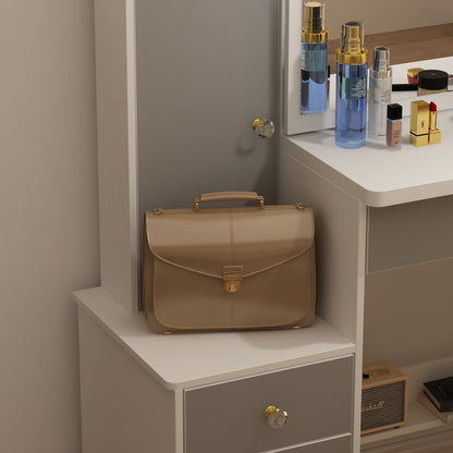 Ensemble de coiffeuse avec miroir et tabouret