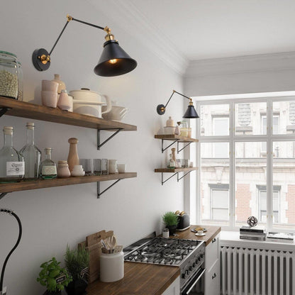 Malryn Lot de 2 appliques murales modernes à bras oscillant réglables, à brancher ou à câbler