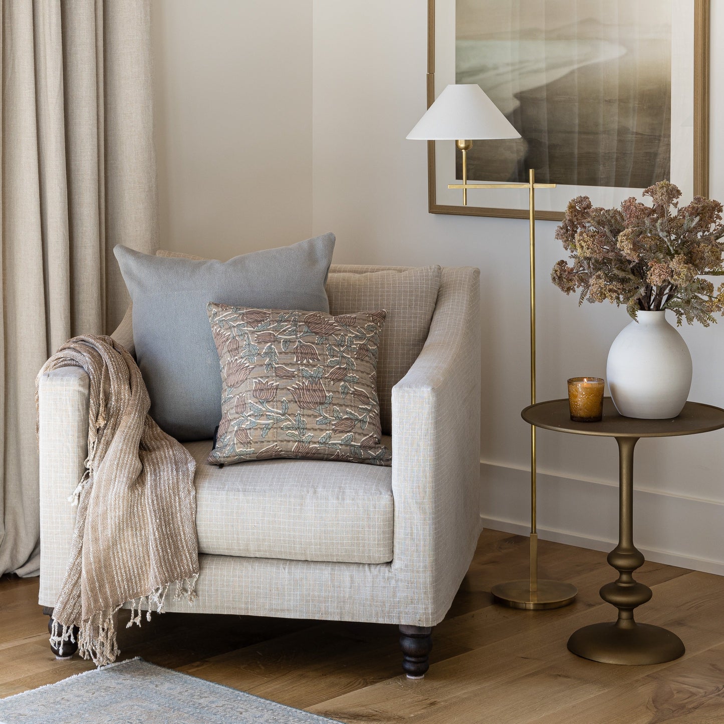 Stoffer Pillow - Taupe / Rose