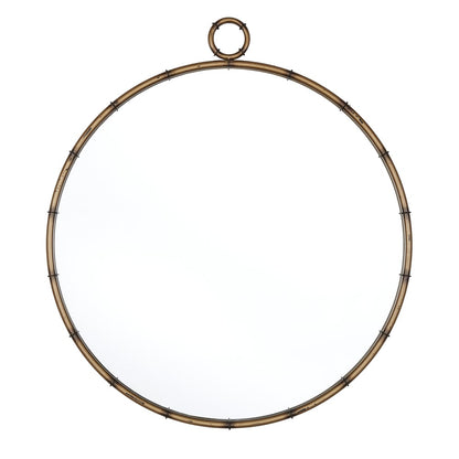 Marza Miroir mural rond avec finition laiton antique par iNSPIRE Q Modern
