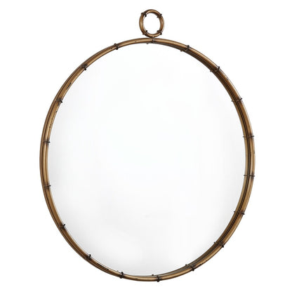 Marza Miroir mural rond avec finition laiton antique par iNSPIRE Q Modern