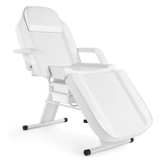 Chaise de massage, salon de tatouage, spa, salon de beauté, lit de soins du visage, blanc.