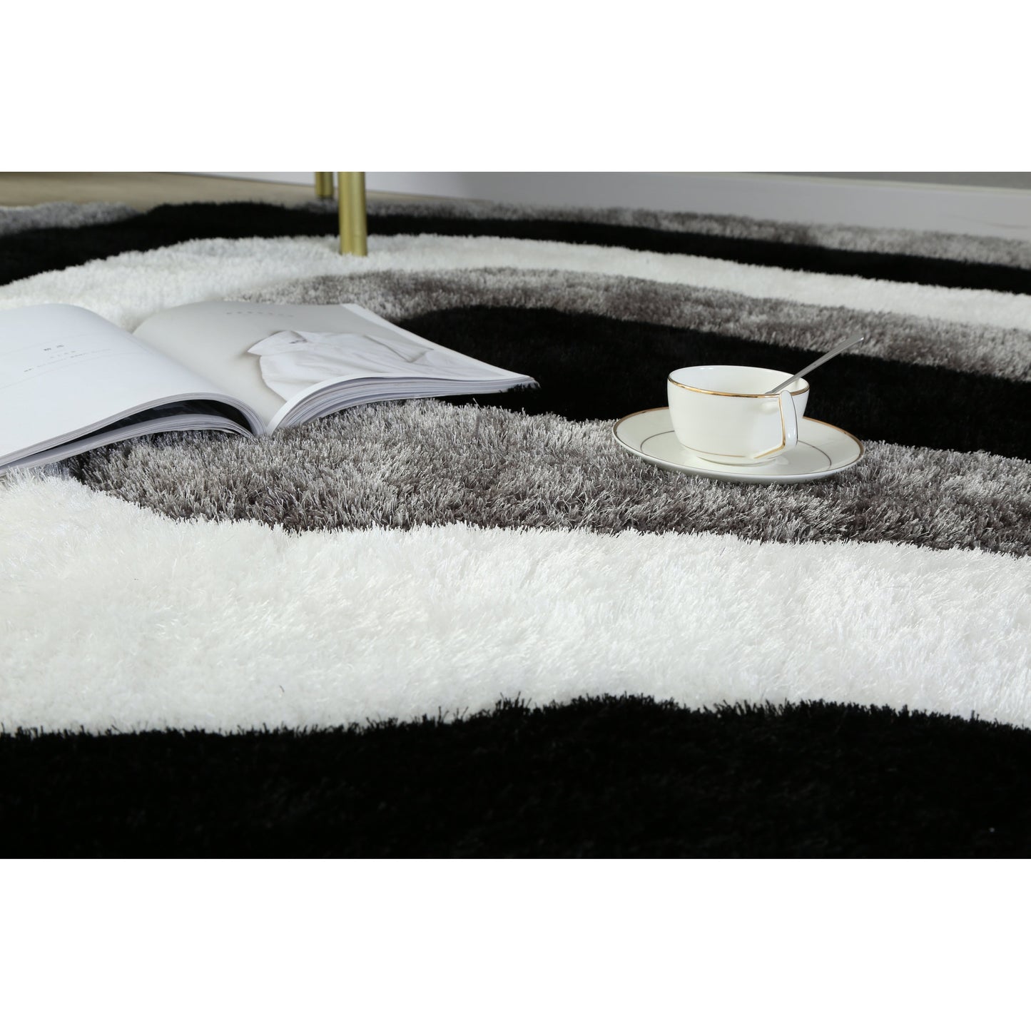 Tapis de sol abstrait à poils longs Mateos