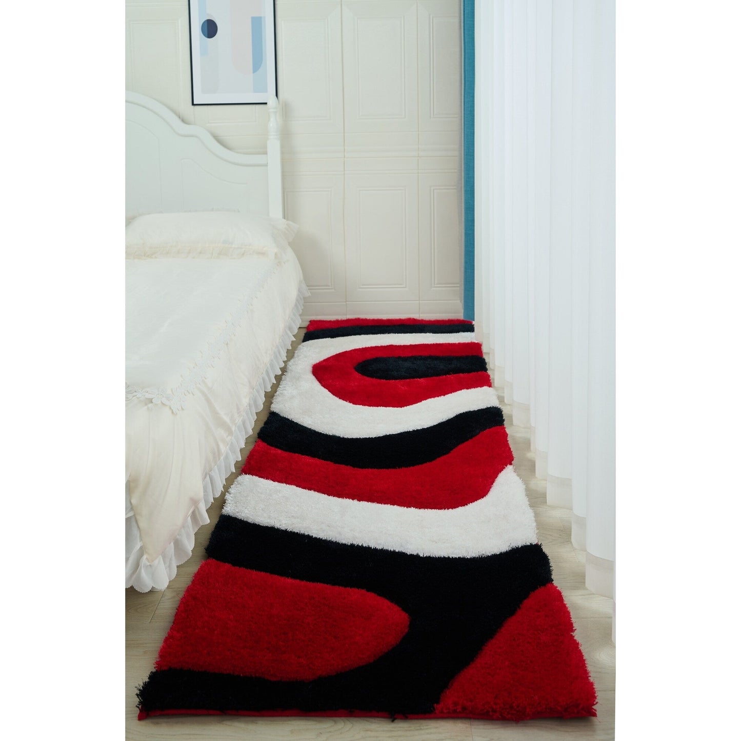 Tapis de sol abstrait à poils longs Mateos