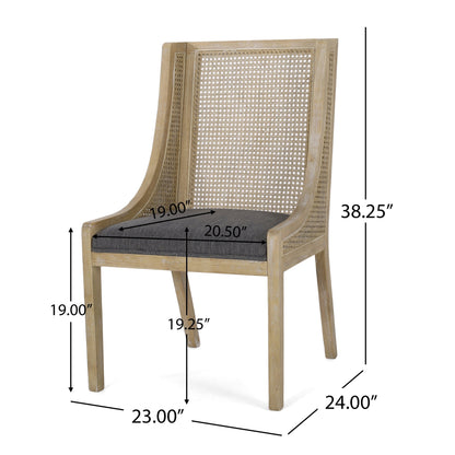 Chaises de salle à manger rembourrées en osier et bois Maurers (lot de 2) par Christopher Knight Home