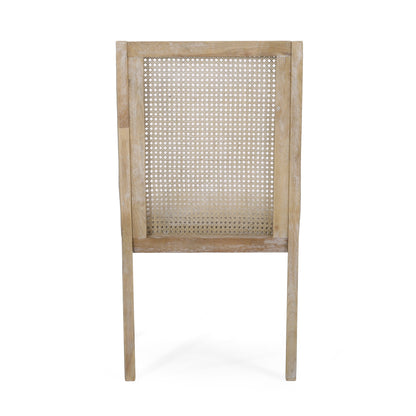 Chaises de salle à manger rembourrées en osier et bois Maurers (lot de 2) par Christopher Knight Home