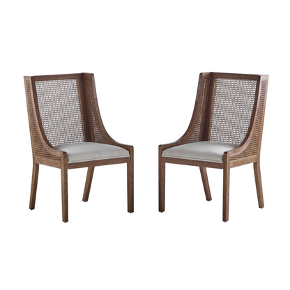 Chaises de salle à manger rembourrées en osier et bois Maurers (lot de 2) par Christopher Knight Home