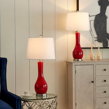 Ensemble de 2 lampes de table en céramique de 28,5 cm avec USB